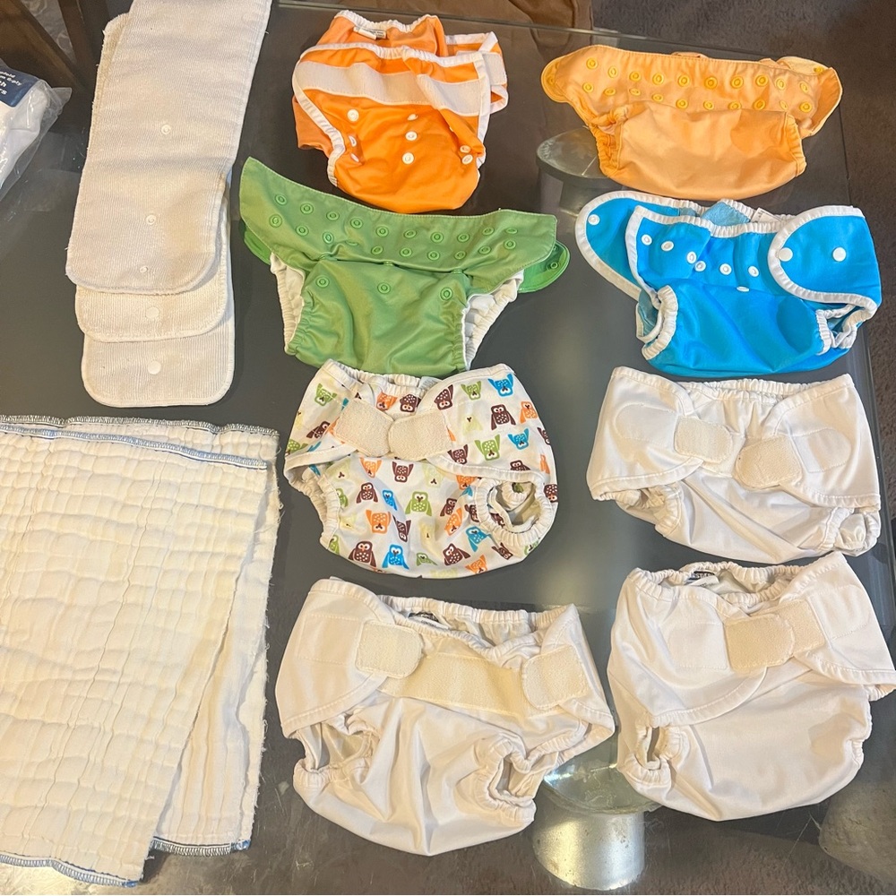 Colorful Reusable medium/ size 2 Cloth Diapers bundle Set